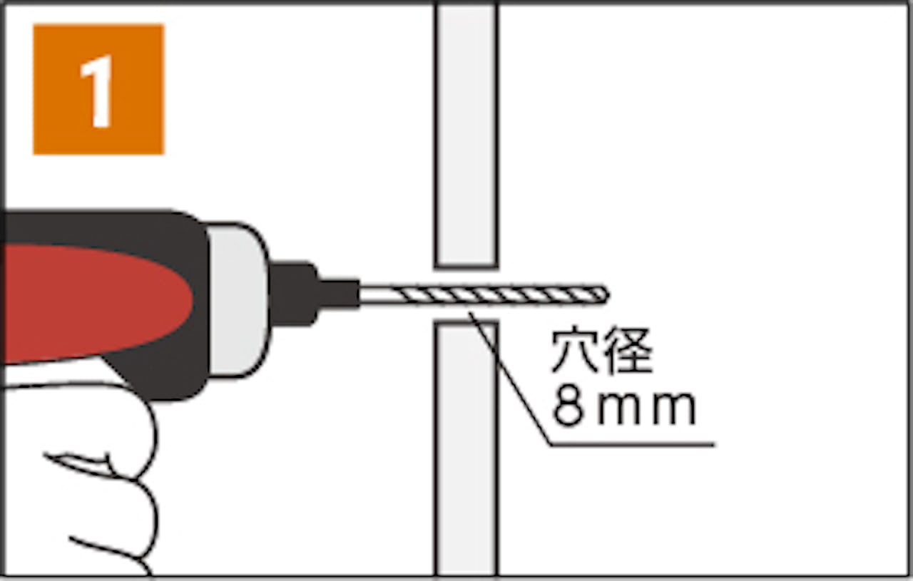 「石膏ボードアンカー」の使い方①／壁に下穴を空ける