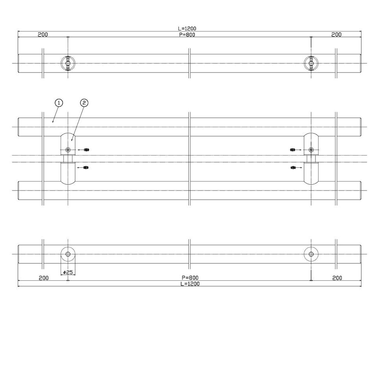 「ドアハンドル押し棒【UG52】L1200」の図面⑴