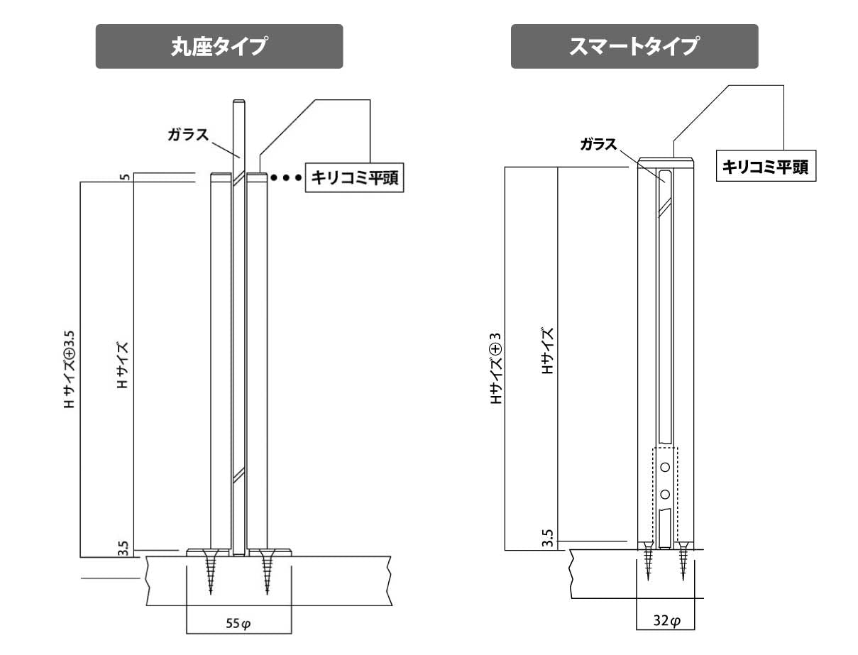 ガラス間仕切りポール