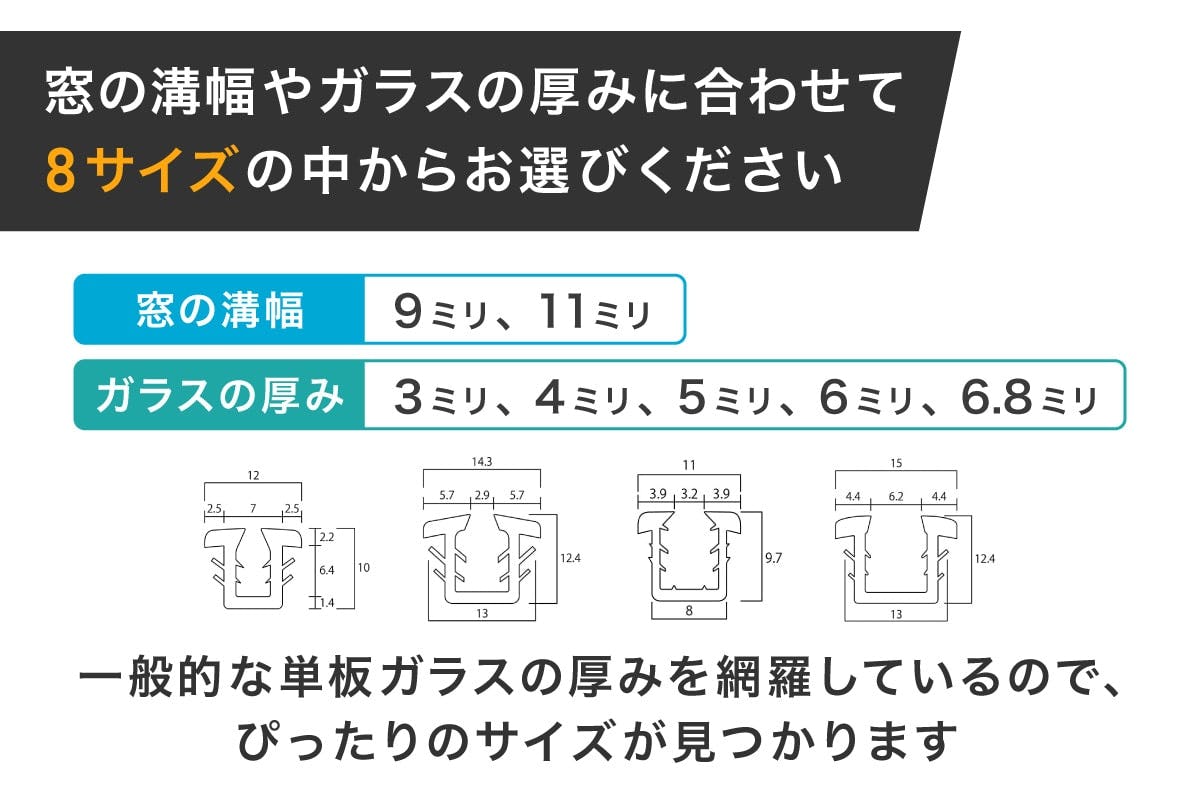 ガラス窓のパッキン】サッシのゴムパッキン／サイズオーダー