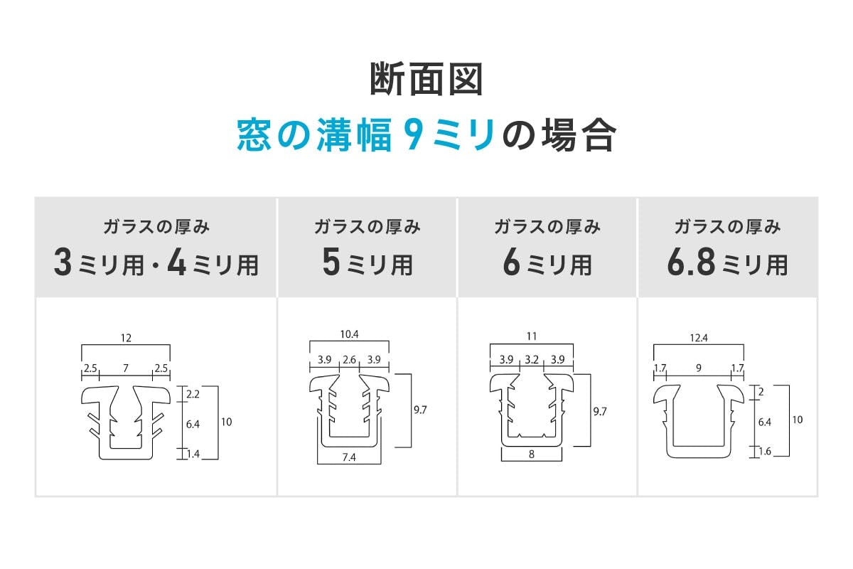 ガラス窓のパッキン】サッシのゴムパッキン／サイズオーダー