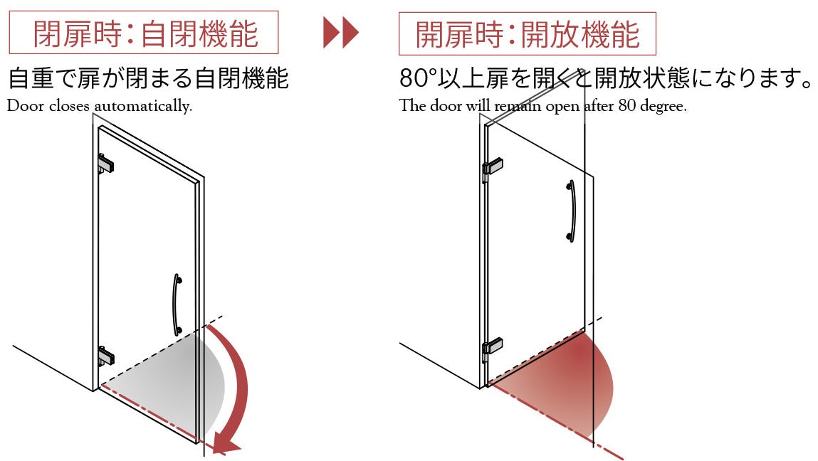 ガラスドア用ヒンジ【GP4450-1】鏡面