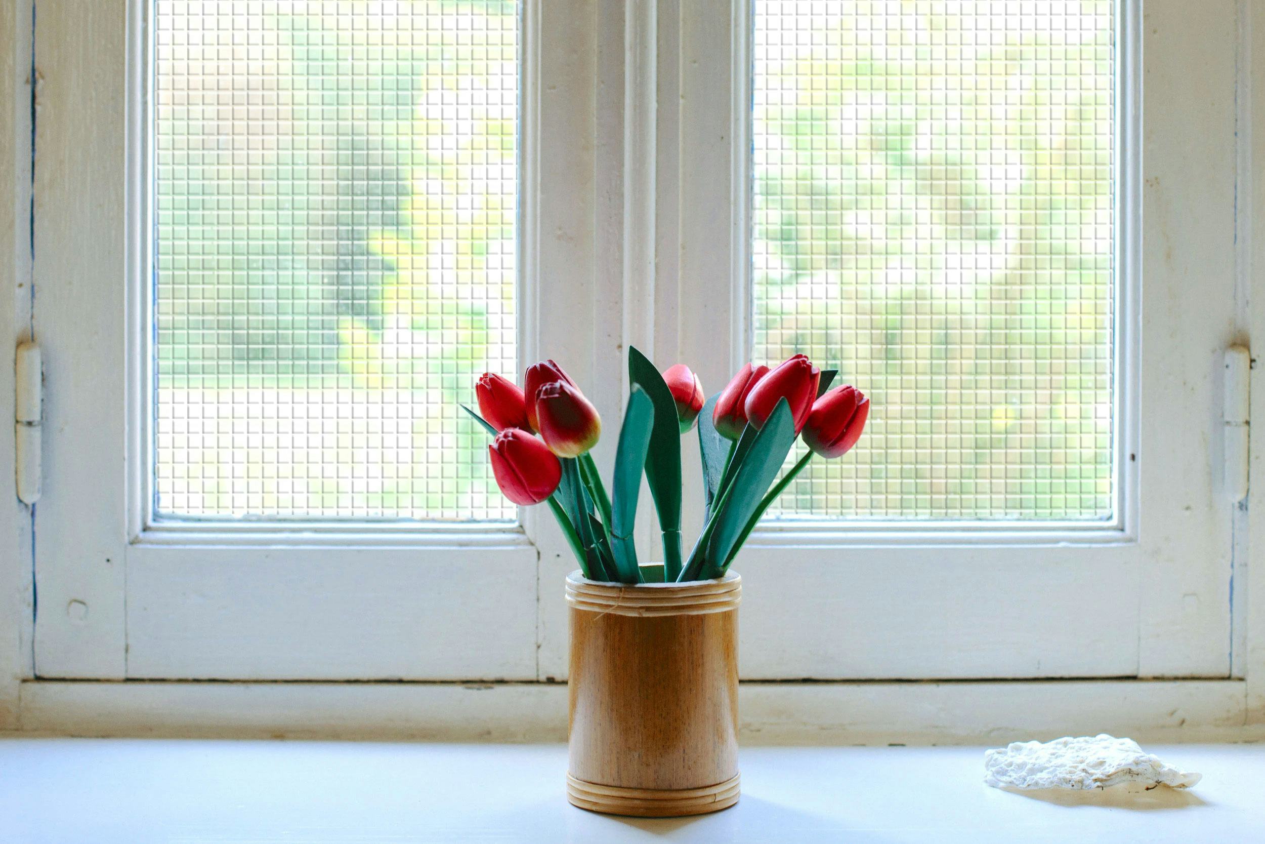 貼り直しできるDIYガラスフィルム アンティーク チェッカー｜ガラスの