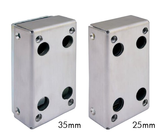 ガラスドア用ヒンジ 重量 (ガラス板取付タイプ)【GP4435-1】 鏡面 単品