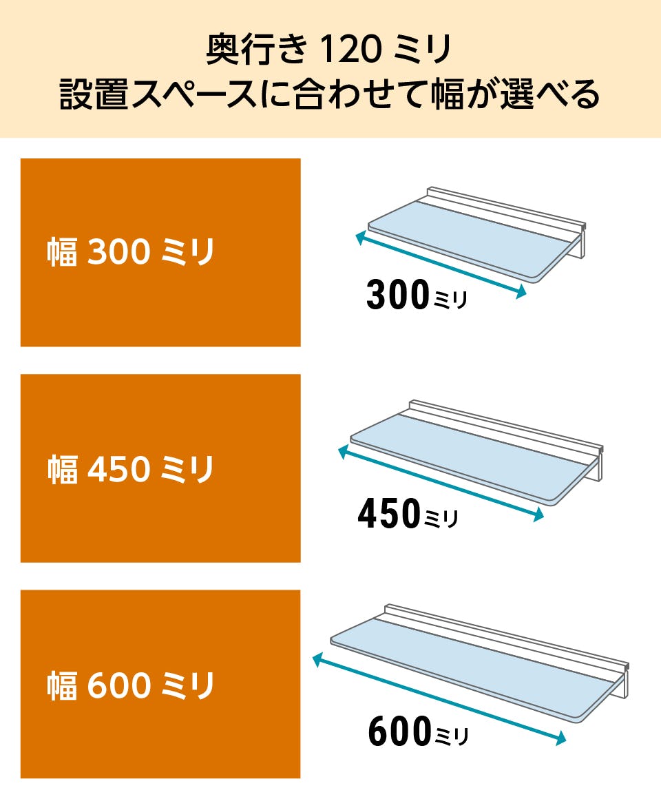 ガラス製ウォールシェルフ】レール型／DIY向け金具セット