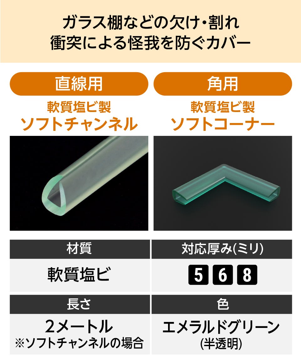 ガラスクッション材(ソフトチャンネル)の通販｜ガラスのホームセンター