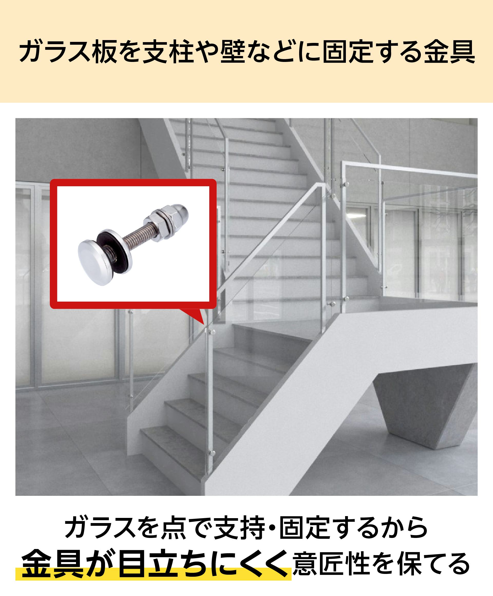 新型高級リムブラシ ステンレス金具使用 ガラスフィックス用金物(ステンレスフィックス)