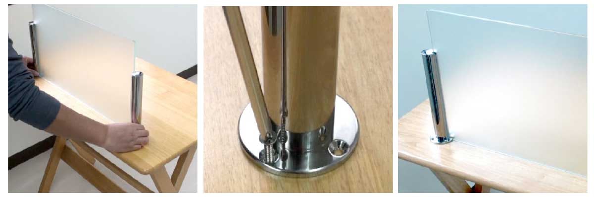 ガラス間仕切りポール